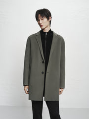 Men's Wool-Blend Notched-Lapel Coat