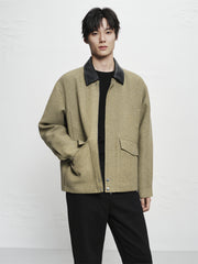 Men's Vintage Tweed-Texture Quilted Jacket