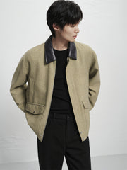 Men's Vintage Tweed-Texture Quilted Jacket