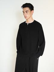 Men's Commuter Faux-Layer Henley Textured Knit Top