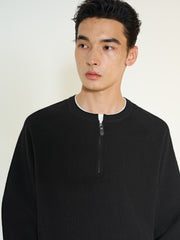 Men's Commuter Faux-Layer Henley Textured Knit Top