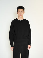 Men's Commuter Faux-Layer Henley Textured Knit Top