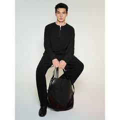 Men's Commuter Faux-Layer Henley Textured Knit Top