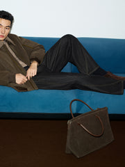 Men's Casual PU Leather Fleece-Collar Jacket-Style Down Jacket
