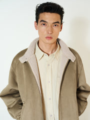 Men's Casual Faux-Suede Fleece-Lined Harrington Jacket