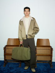 Men's Casual Faux-Suede Fleece-Lined Harrington Jacket