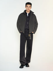 Men's Casual Dark Grey Gradient Relaxed Curved-Leg Jeans