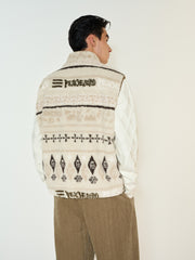 Men's Casual Geometric-Pattern Fleece Vest
