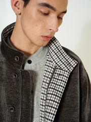 Men's Casual Vintage Textured Plaid-Lined Jacket