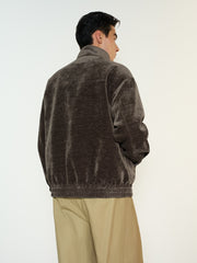 Men's Casual Vintage Textured Plaid-Lined Jacket