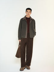 Men's Commuter Wool-Blend Plaid-Collar Jacket