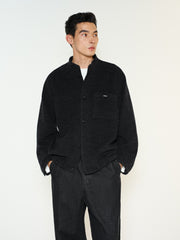 Men's Commuter Black Wool-Blend Wool-Feel Jacket