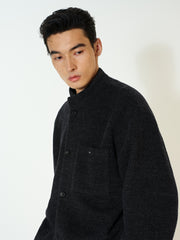 Men's Commuter Black Wool-Blend Wool-Feel Jacket