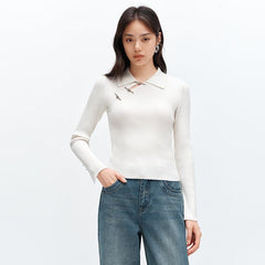 Women's Chinese Style Skinny Knit Pullover