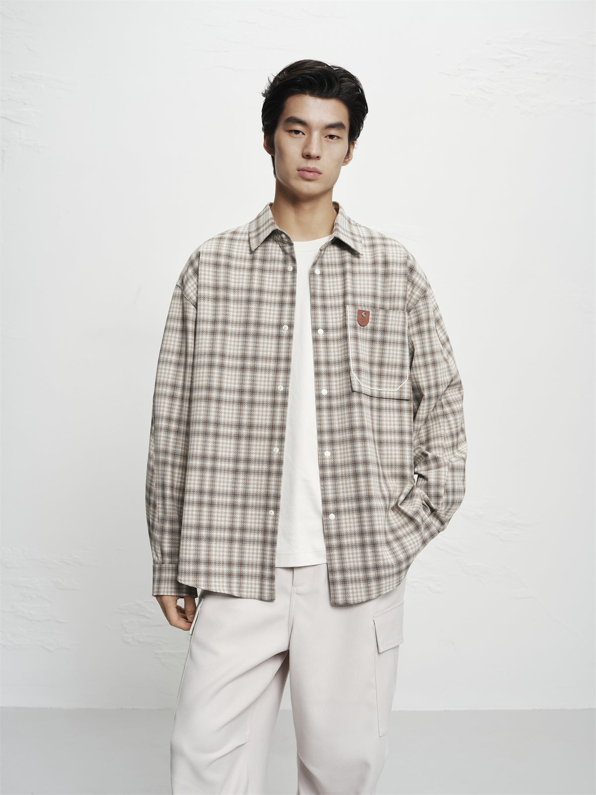 Men's Relaxed Plaid Long-Sleeve Shirt