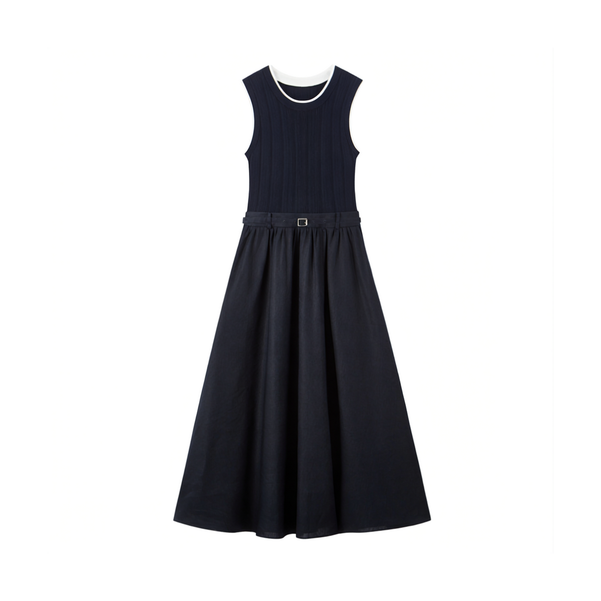 Women's Linen-Blend Paneled Sleeveless Dress