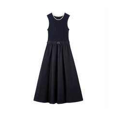 Women's Linen-Blend Paneled Sleeveless Dress