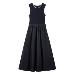 Women's Linen-Blend Paneled Sleeveless Dress