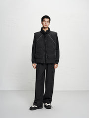 Men's Stand-Collar Zip-Detail Down Vest