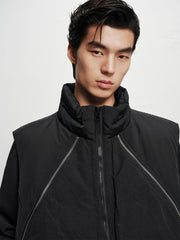 Men's Stand-Collar Zip-Detail Down Vest