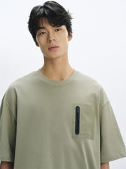Men's Green Utility Pocket Oversized T-Shirt
