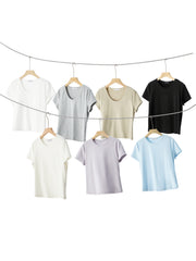 Women's Slim-Fit Antibacterial U-Neck T-Shirt