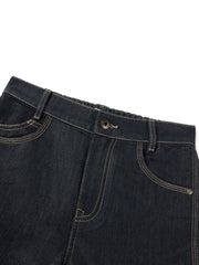 Women's Casual High-Waist Cropped Curved-Leg Jeans