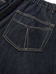 Women's Casual High-Waist Cropped Curved-Leg Jeans