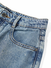 Women's Casual Sparkle Meteor Wide-Leg Jeans
