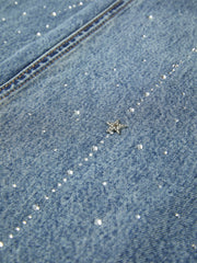 Women's Casual Sparkle Meteor Wide-Leg Jeans