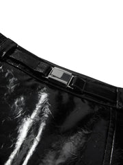 Women's Commuter Textured PU Mini Skirt