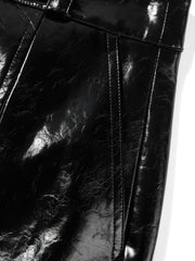 Women's Commuter Textured PU Mini Skirt