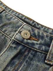 Women's Casual High-Waist Denim Cropped Pants