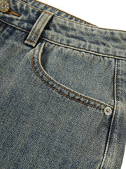 Women's Casual High-Waist Denim Cropped Pants