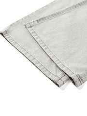 Women's Casual Light Grey High-Rise Straight-Leg Jeans