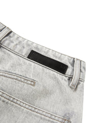 Women's Casual Light Grey High-Rise Straight-Leg Jeans