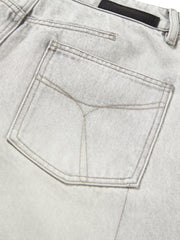 Women's Casual Light Grey High-Rise Straight-Leg Jeans