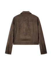 Women's Vintage Faux-Suede Cropped Jacket