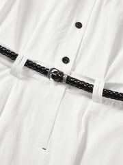 Women's Shirt Dress with Detachable Shawl