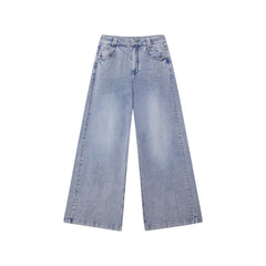 Women's Washed High-Waist Wide-Leg Jeans