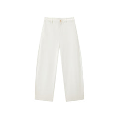 Women's Wide-Leg Curved Jeans with Detachable Belt