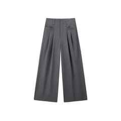 Women's Tencel Wide-Leg Curved Cut Suit Trousers
