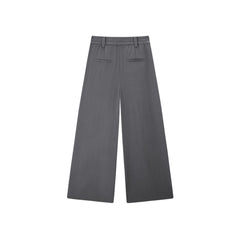 Women's Tencel Wide-Leg Curved Cut Suit Trousers