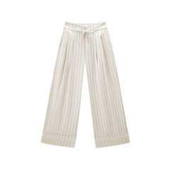 Women's Casual High Waist Vertical Stripe Pants