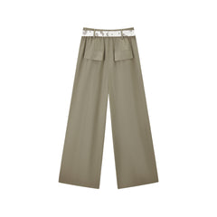 Women's wide-leg casual pants with a scarf