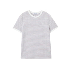 Women's Elegant Crewneck Tweed-Inspired T-Shirt