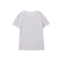 Women's Elegant Crewneck Tweed-Inspired T-Shirt