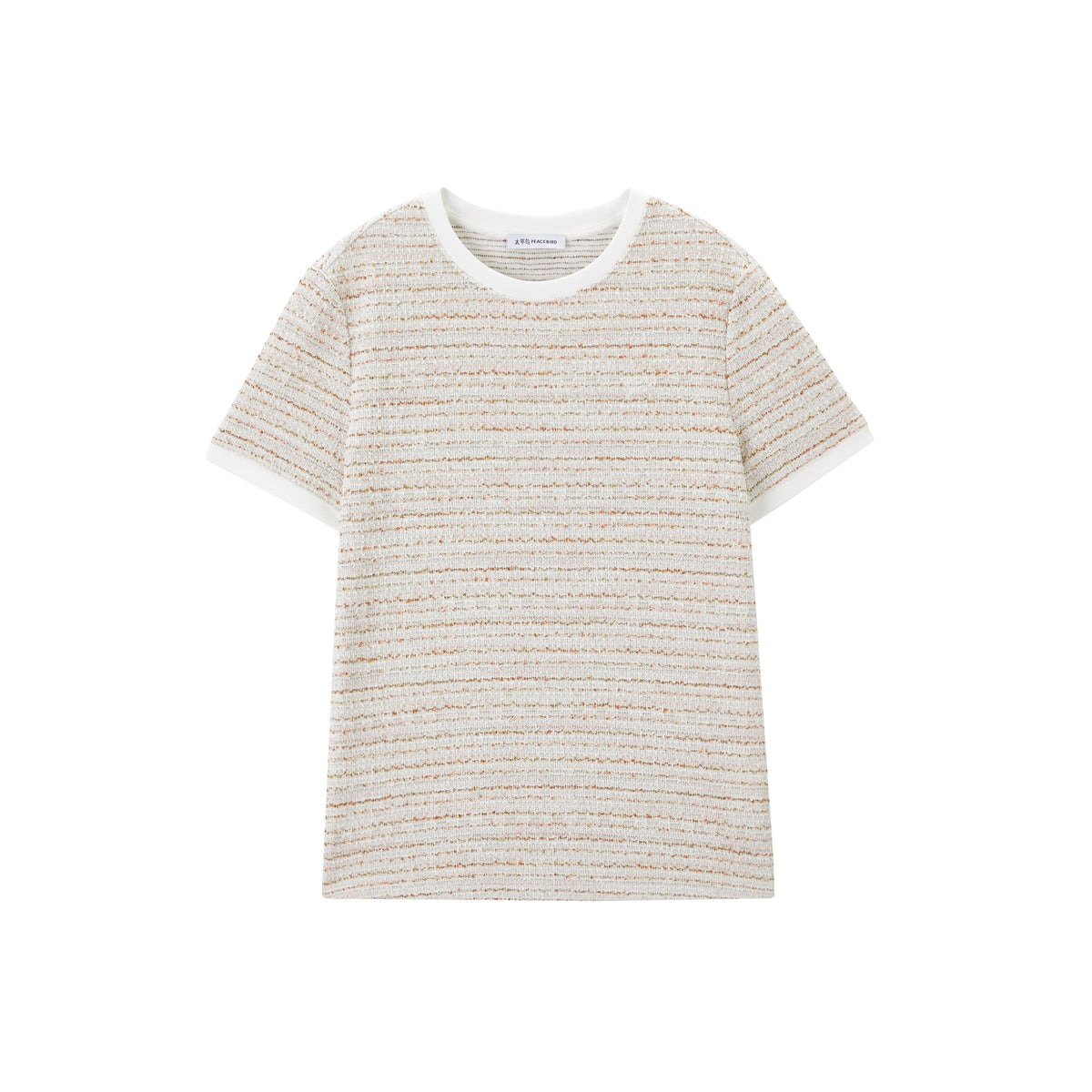 Women's Elegant Crewneck Tweed-Inspired T-Shirt