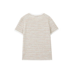 Women's Elegant Crewneck Tweed-Inspired T-Shirt