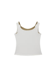 Women's Casual Color-block Fake Two-piece  Vest